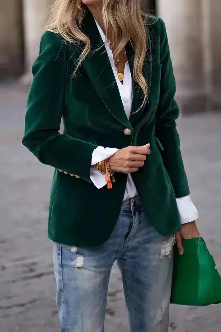 Remy | Women Velvet Tailored Blazer | Structured & Elegant