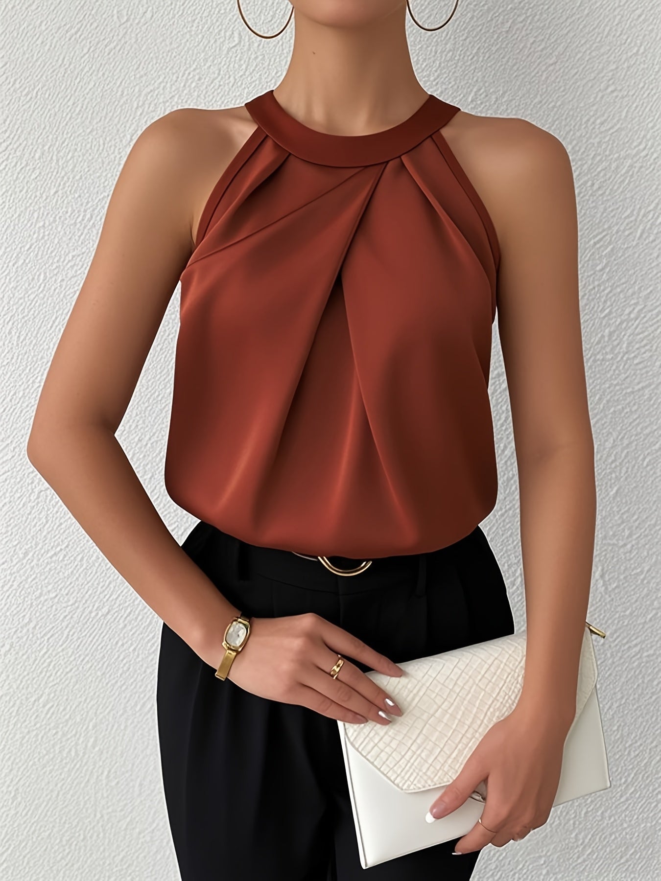 Tahlia™ | Elegant Satin Blouse With Open Shoulders