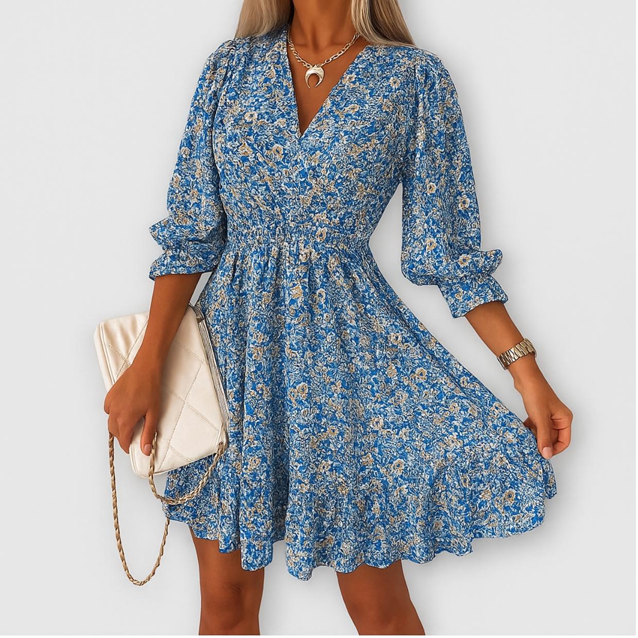 Ariella | Women’s Floral Midi Dress | Elastic Waist