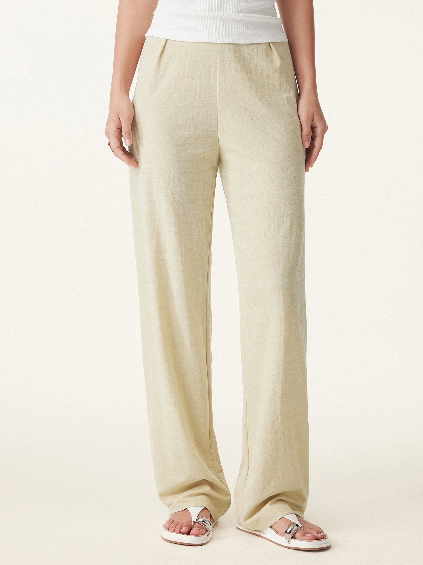 Lisa™ | Cotton-linen Mid Rise Straight Leg Pant