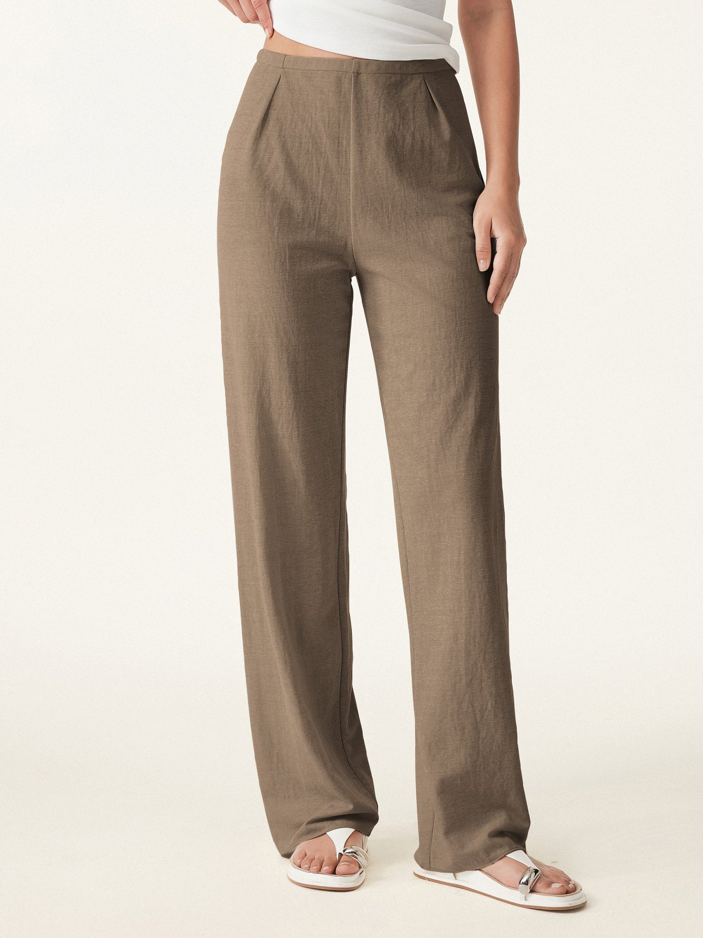 Lisa™ | Cotton-linen Mid Rise Straight Leg Pant