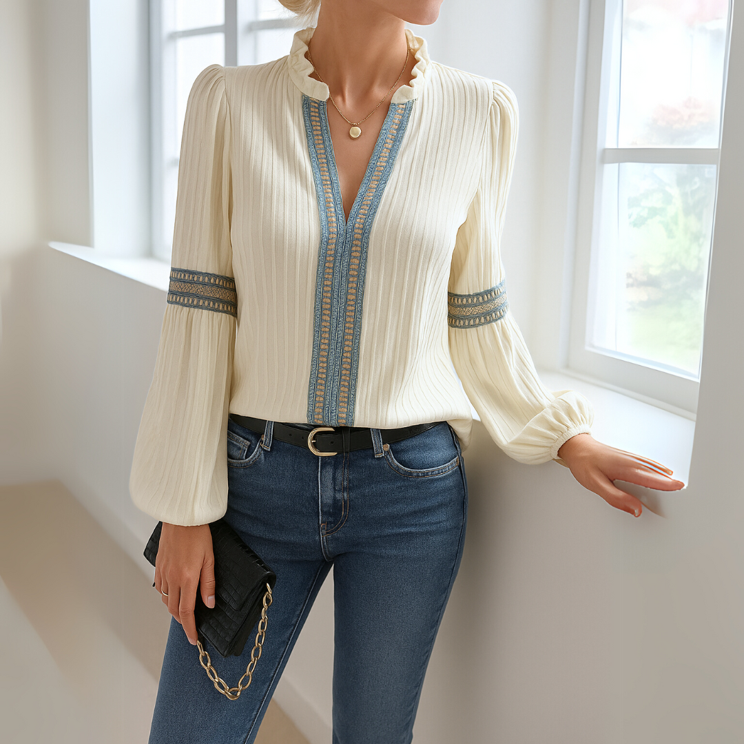 Kate™ - Lace V-Neck Blouse