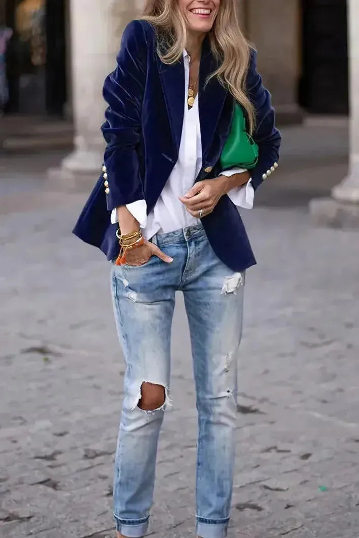 Remy | Women Velvet Tailored Blazer | Structured & Elegant