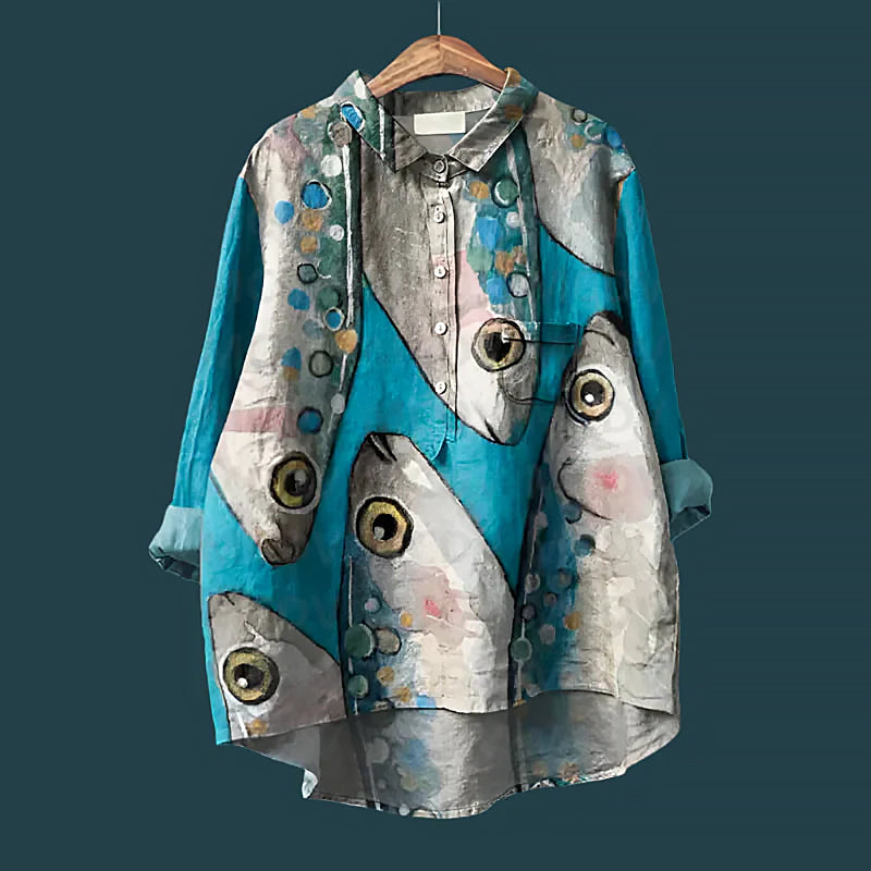 Delphine | Women’s Artistic Vintage Shirt | Relaxed Fit