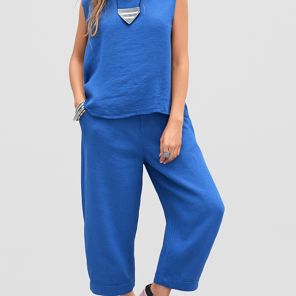 Livia | Women Sleeveless Linen Set | Travel-Ready