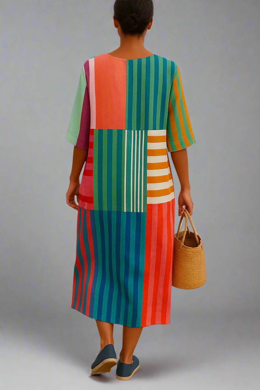 Ellora | Women's Dreamtime Geometry Dress | Artistic & Elegant