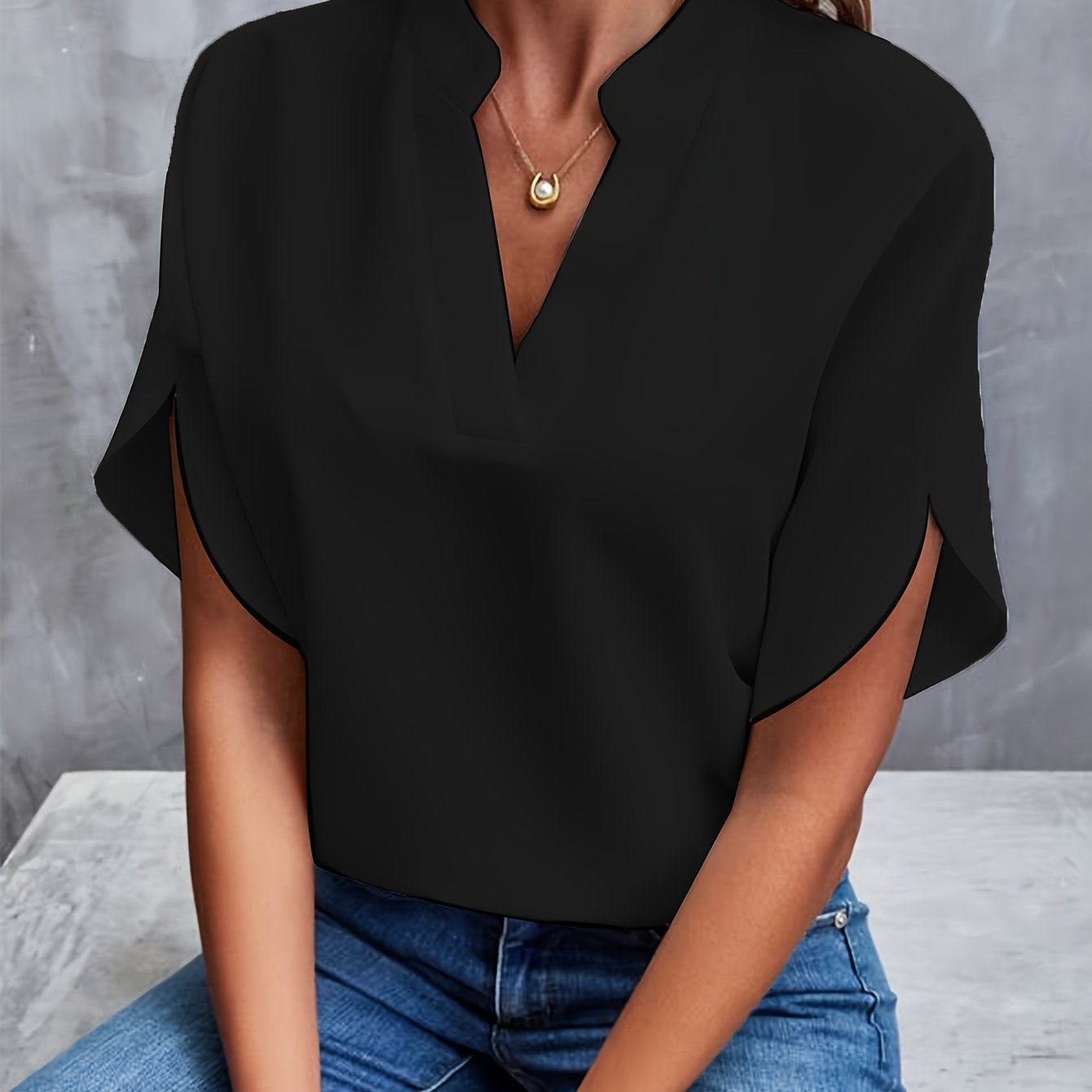 Imogen | Women Lightweight V-Neck Blouse | Versatile Comfort
