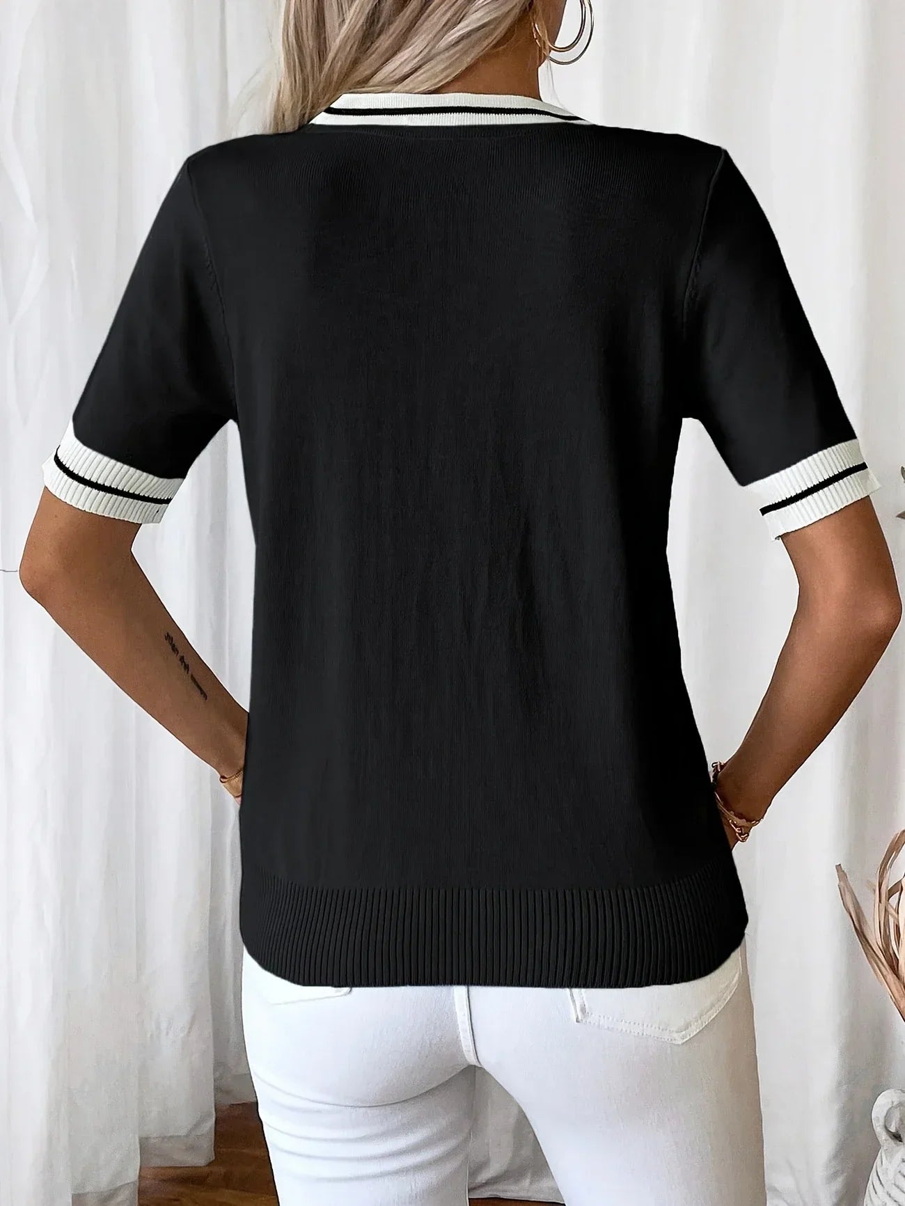 Evie | Women V-Neck Knit Top | Chic Comfort