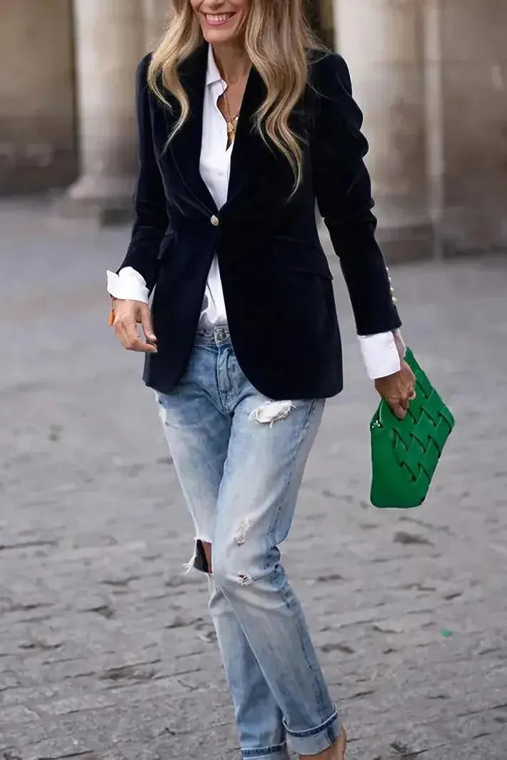 Remy | Women Velvet Tailored Blazer | Structured & Elegant