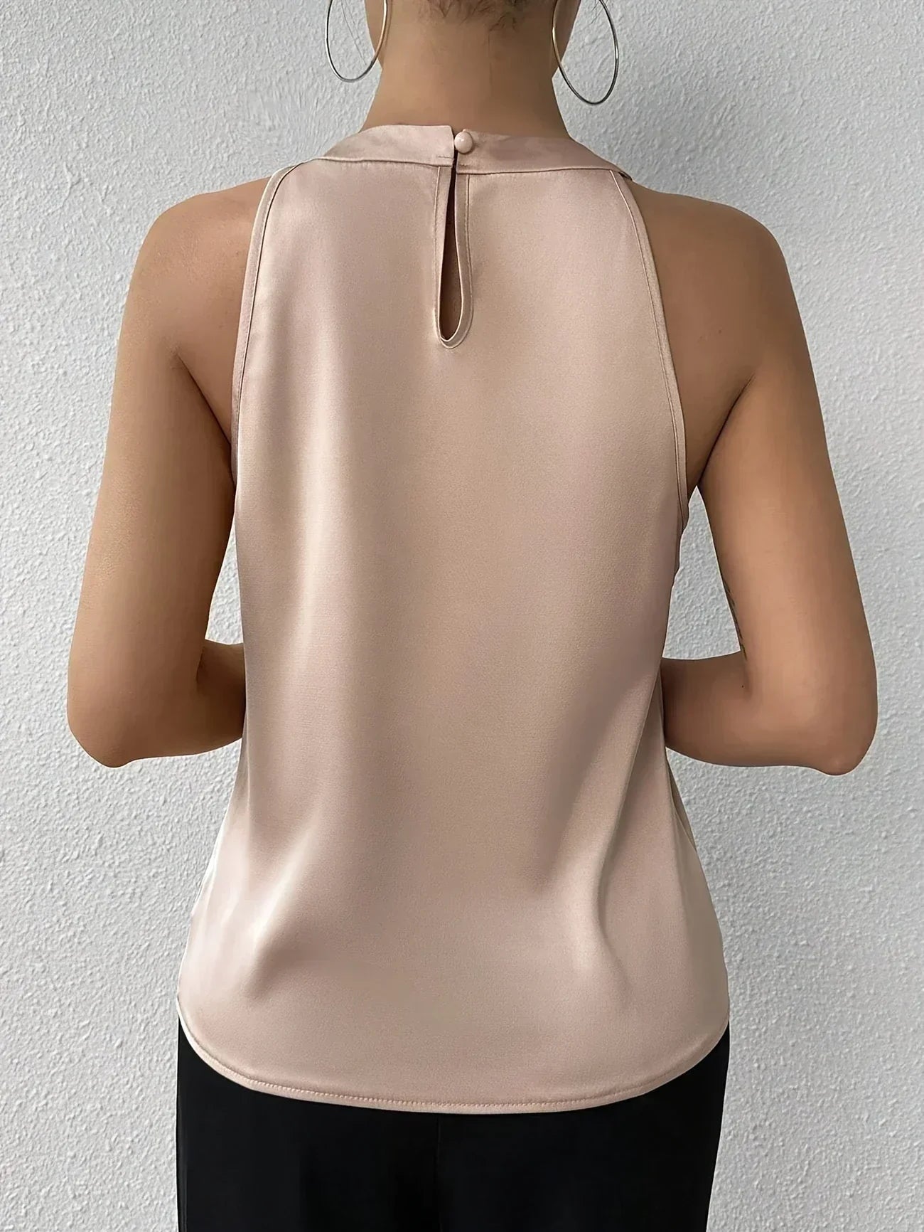 Tahlia™ | Elegant Satin Blouse With Open Shoulders