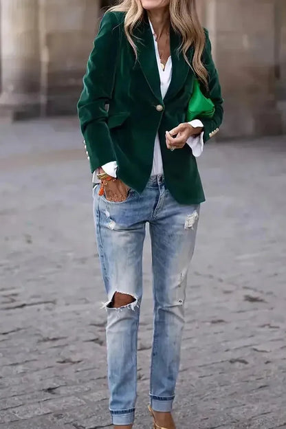 Remy | Women Velvet Tailored Blazer | Structured & Elegant