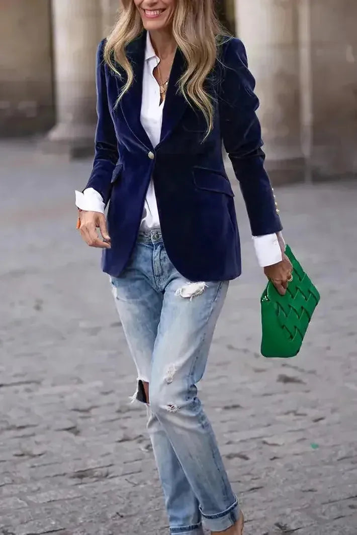 Remy | Women Velvet Tailored Blazer | Structured & Elegant