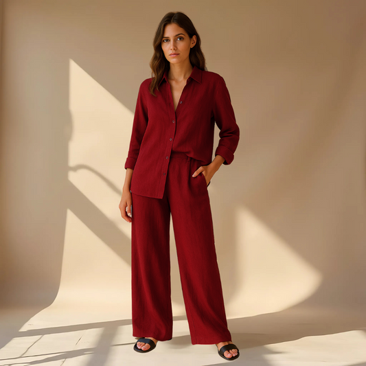 Remi | Women’s Buttoned Two-Piece Set | Functional Classic