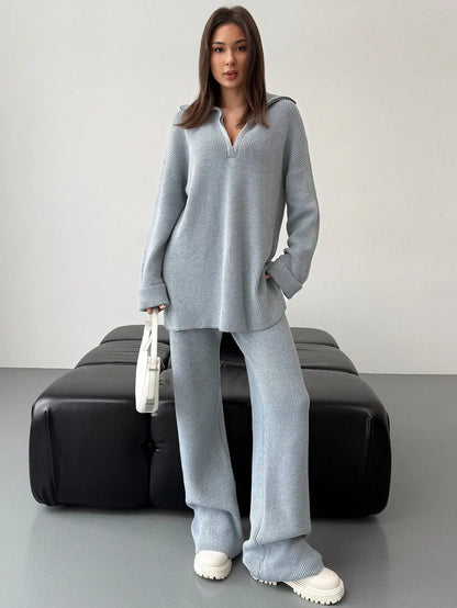 Ella | Women Relaxed Knit Lounge Set | Soft Stretch