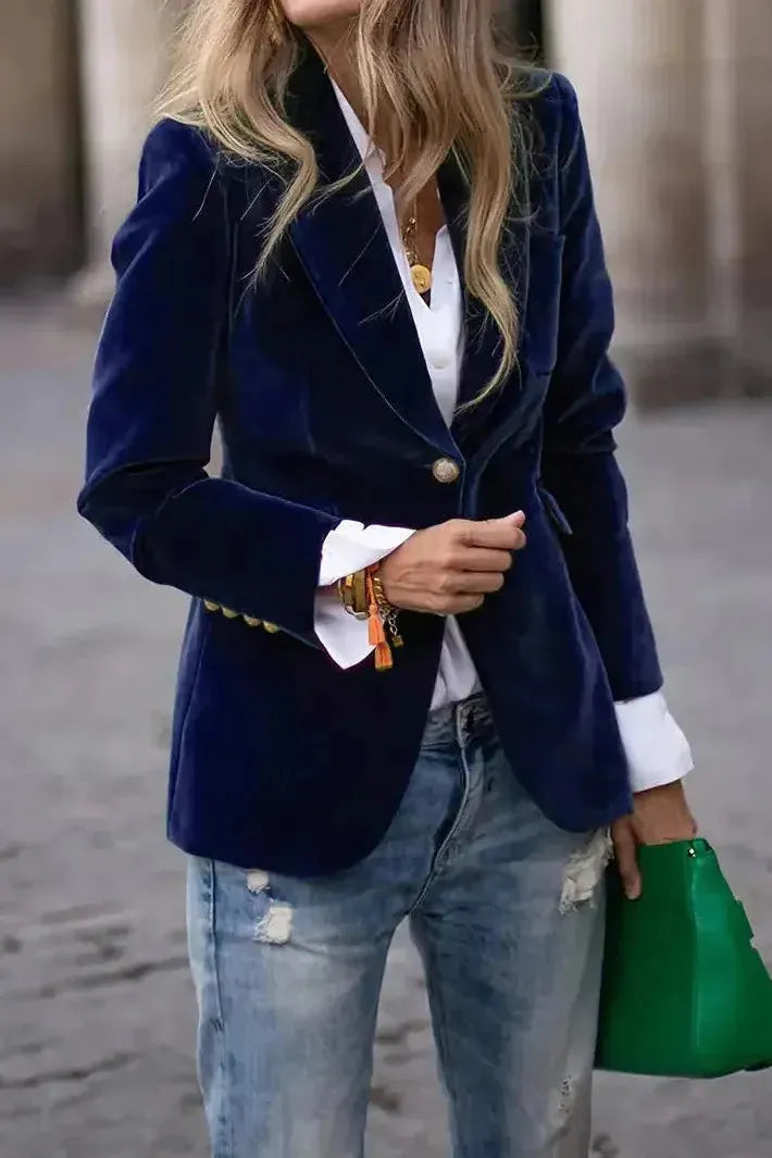 Remy | Women Velvet Tailored Blazer | Structured & Elegant