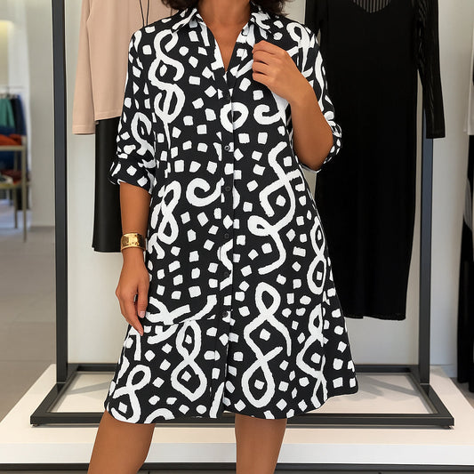 Matilda | Women’s Graphic V-Neck Dress | Everyday Statement