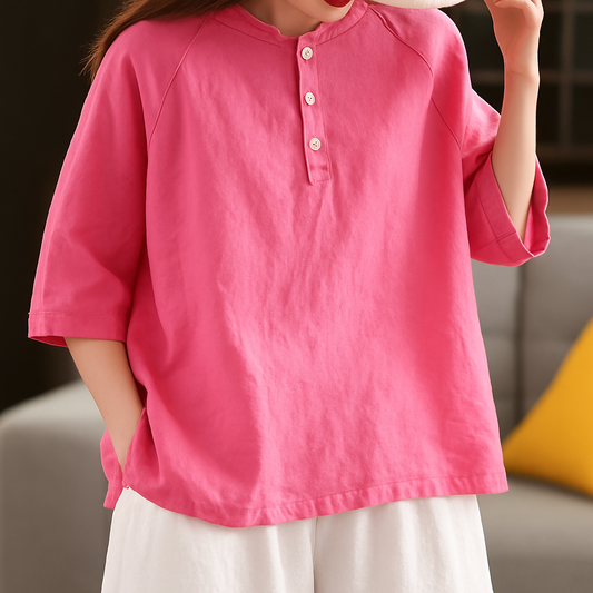 Isla | Women Hooded Linen Blouse | Relaxed Fit