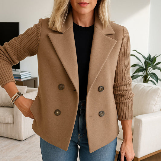 Ruby | Women Structured Blazer | Knit-Sleeve