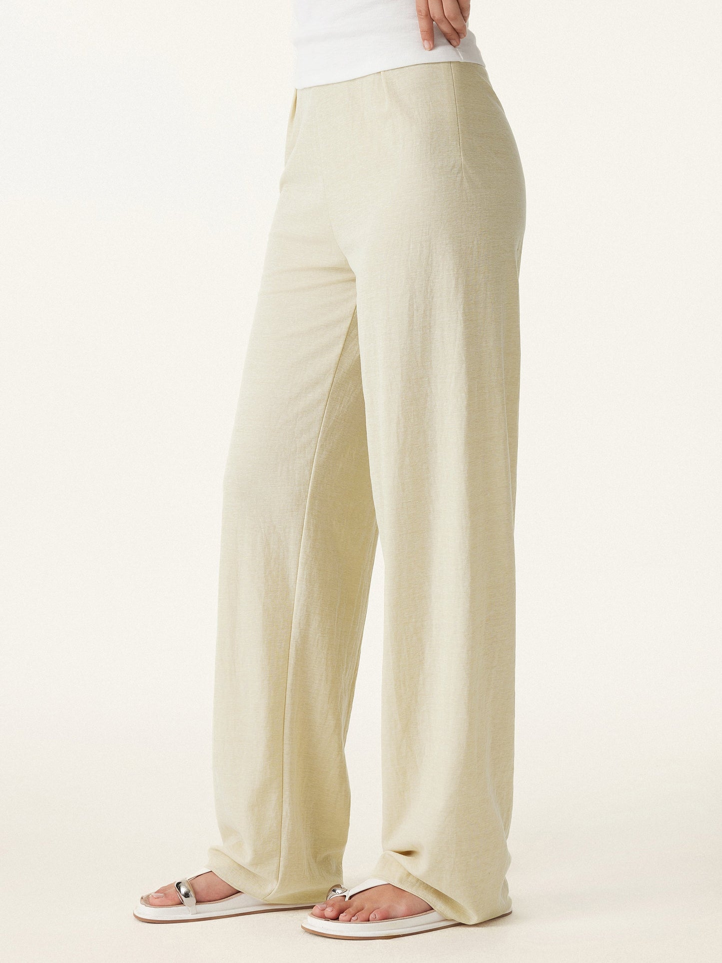 Lisa™ | Cotton-linen Mid Rise Straight Leg Pant
