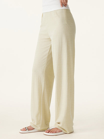 Lisa™ | Cotton-linen Mid Rise Straight Leg Pant
