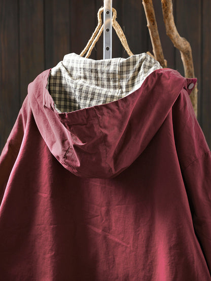 Matilda - Plus Size Women Hooded Cotton Cardigan Coat