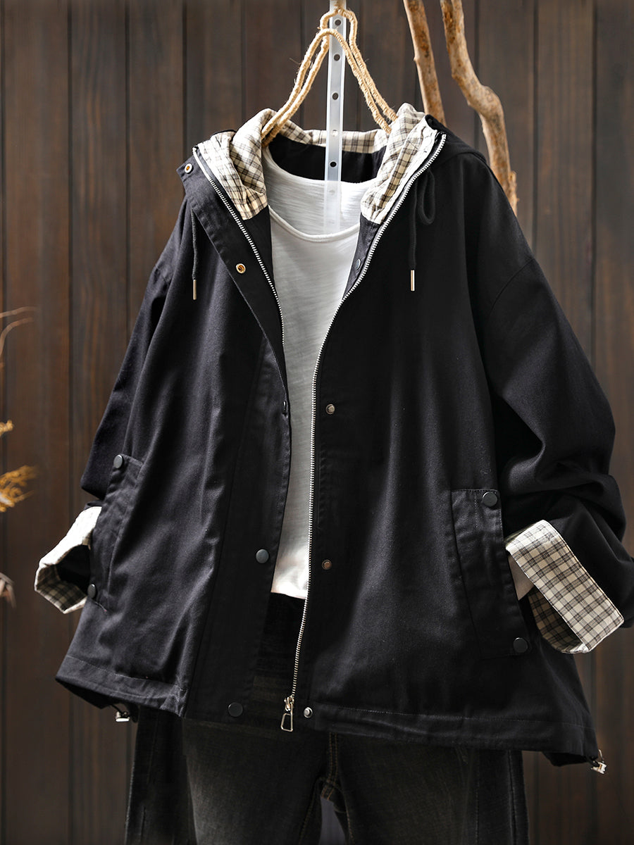 Matilda - Plus Size Women Hooded Cotton Cardigan Coat