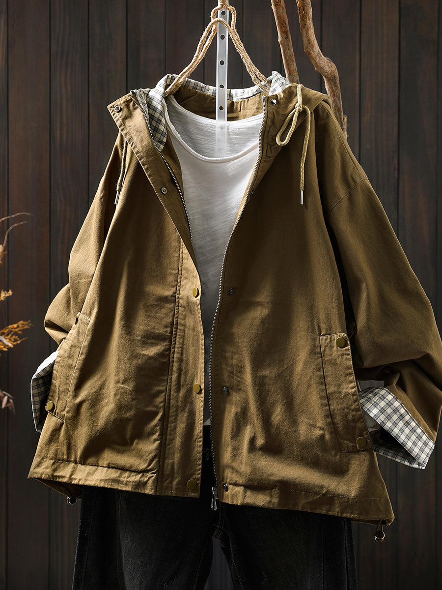 Matilda - Plus Size Women Hooded Cotton Cardigan Coat