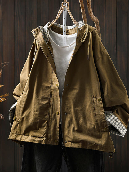 Matilda - Plus Size Women Hooded Cotton Cardigan Coat