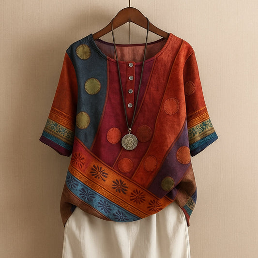 Liora | Women Patchwork Style Top | Breathable Comfort
