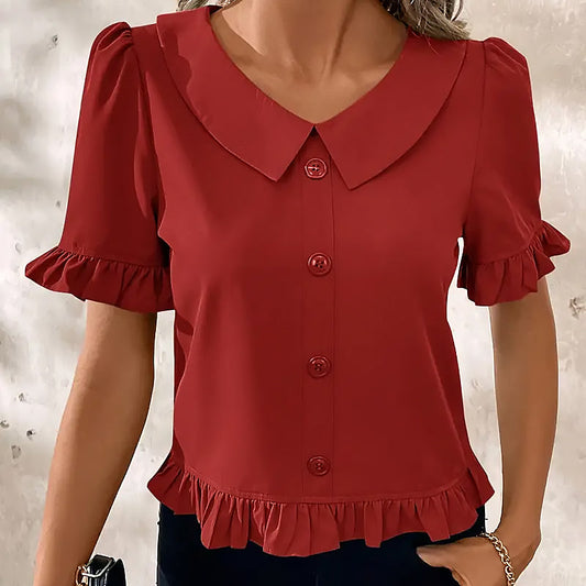 Ruby | Women Ruffle-Accent Blouse | Elegant