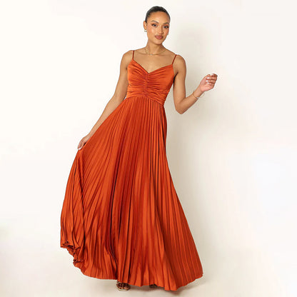 Arden | Women Pleated Maxi Dress | Adjustable Fit