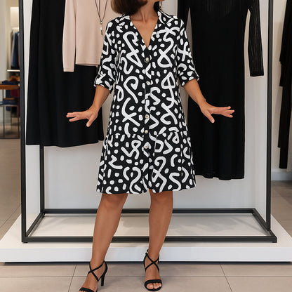 Matilda | Women’s Graphic V-Neck Dress | Everyday Statement