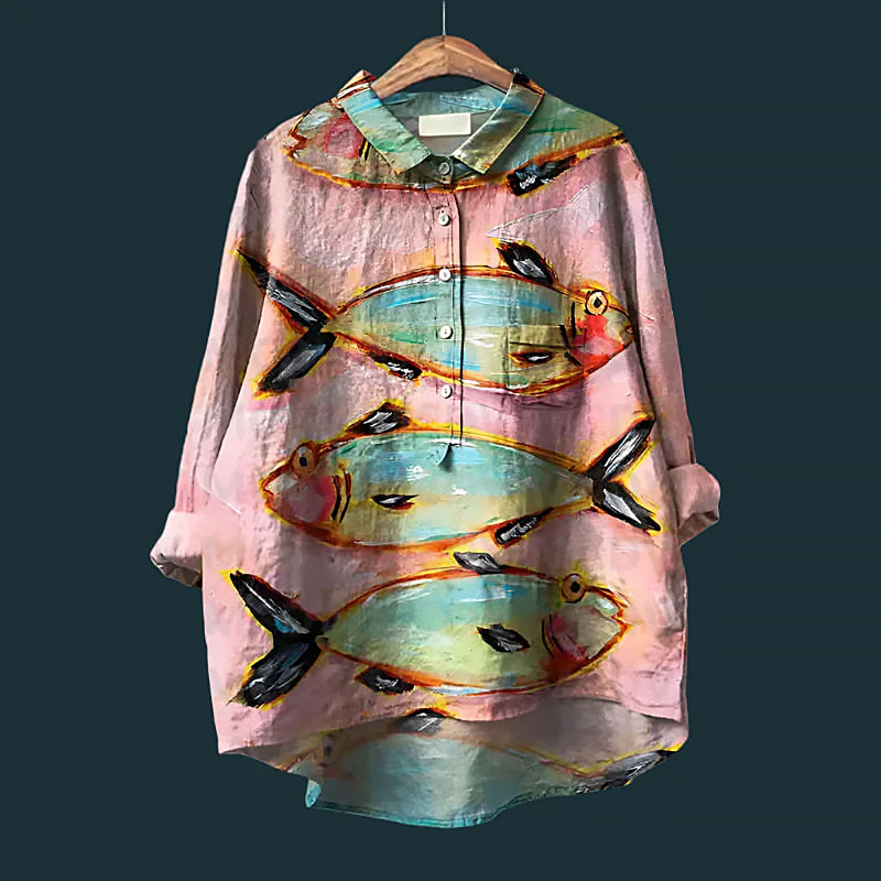 Delphine | Women’s Artistic Vintage Shirt | Relaxed Fit