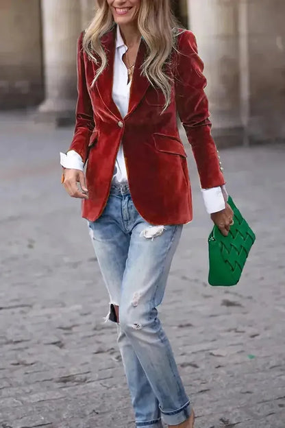 Remy | Women Velvet Tailored Blazer | Structured & Elegant