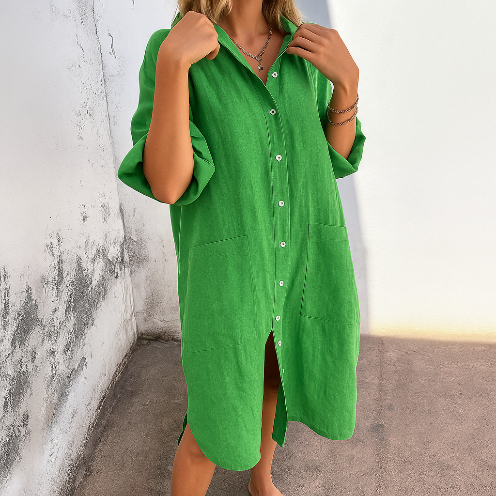 Ava | Women’s Oversized Shirt Dress | Effortless Bohemian Vibe