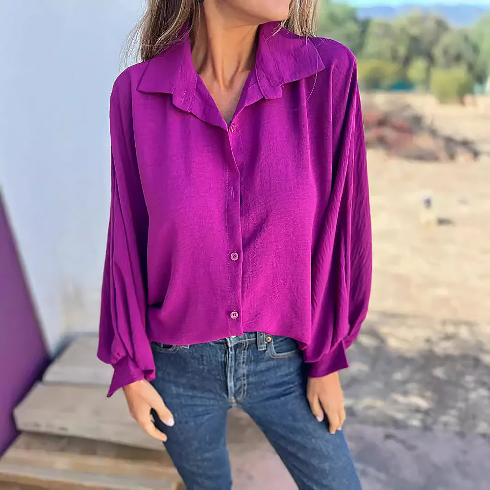 Leilani | Women’s Lightweight Button-Down Blouse | Oversized