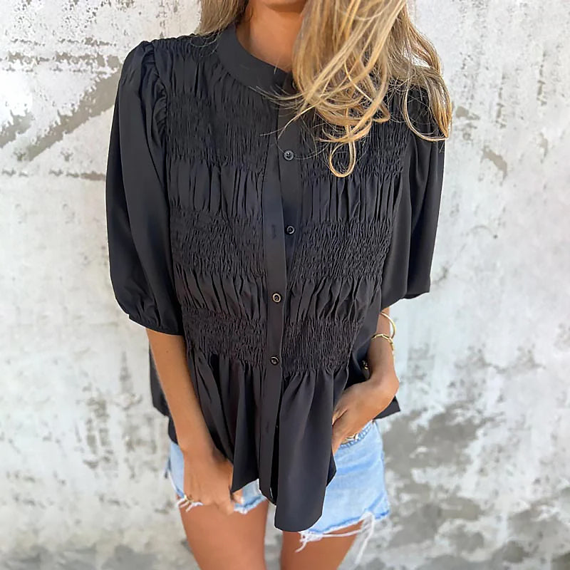 Sienna | Women’s Smocked Puff Sleeve Blouse | Airy-Chic
