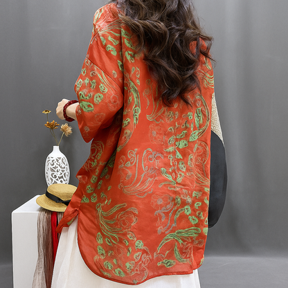 Mabel | Women Vintage Floral Blouse | Lightweight & Natural