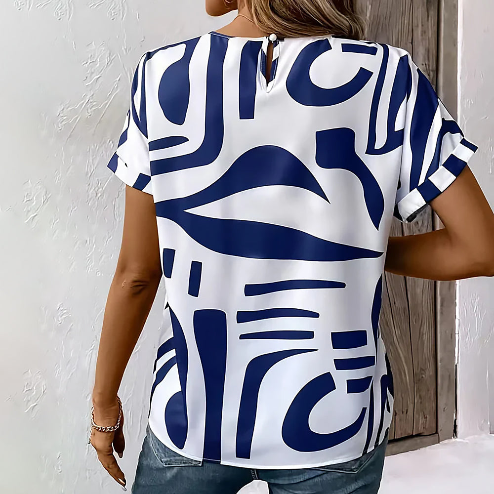 Aubrey | Women’s Abstract Blouse | Wrinkle-Resistant Charm