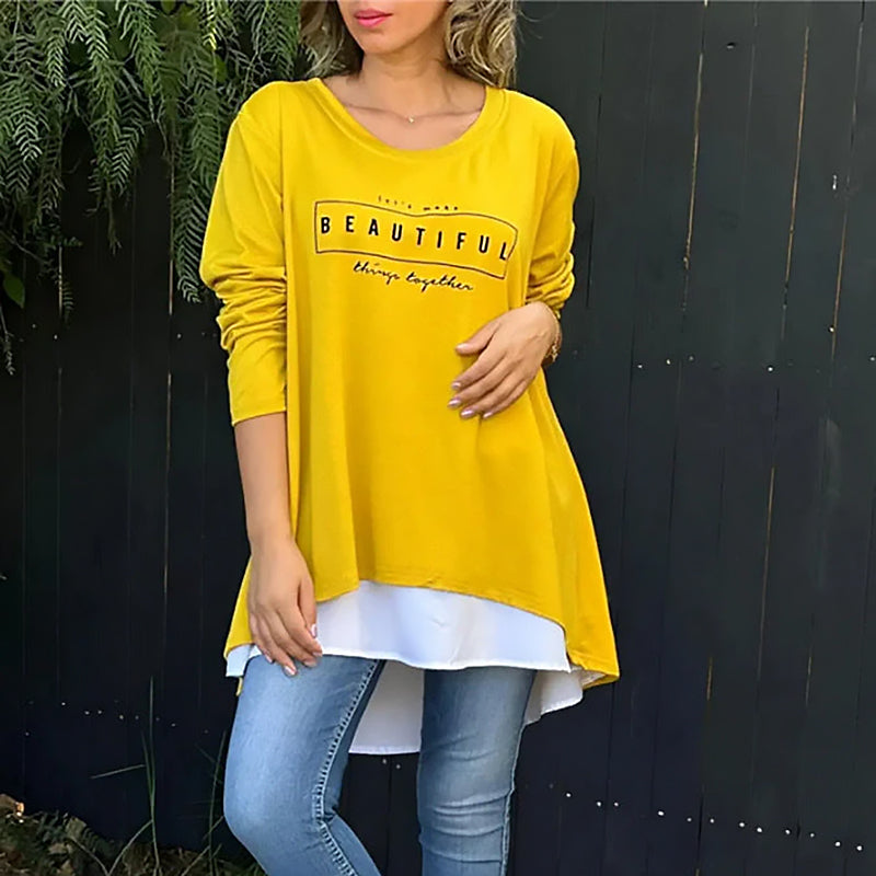 Mattina | Women Layered-Look Tee | Effortless