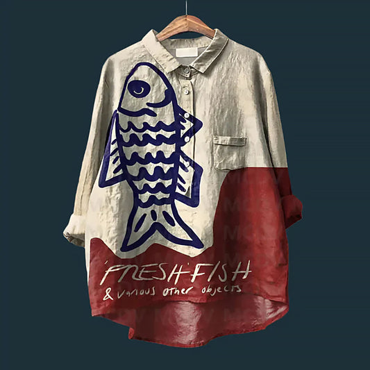 Delphine | Women’s Artistic Vintage Shirt | Relaxed Fit