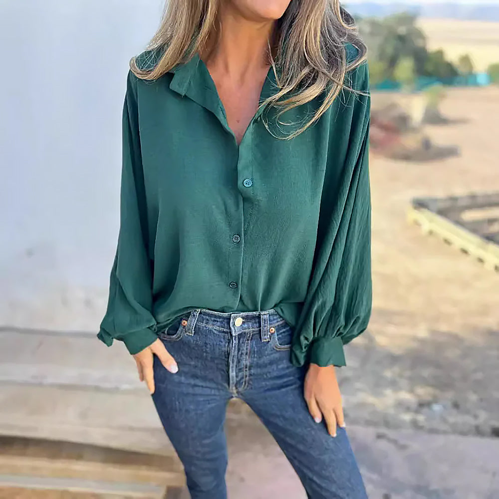 Leilani | Women’s Lightweight Button-Down Blouse | Oversized