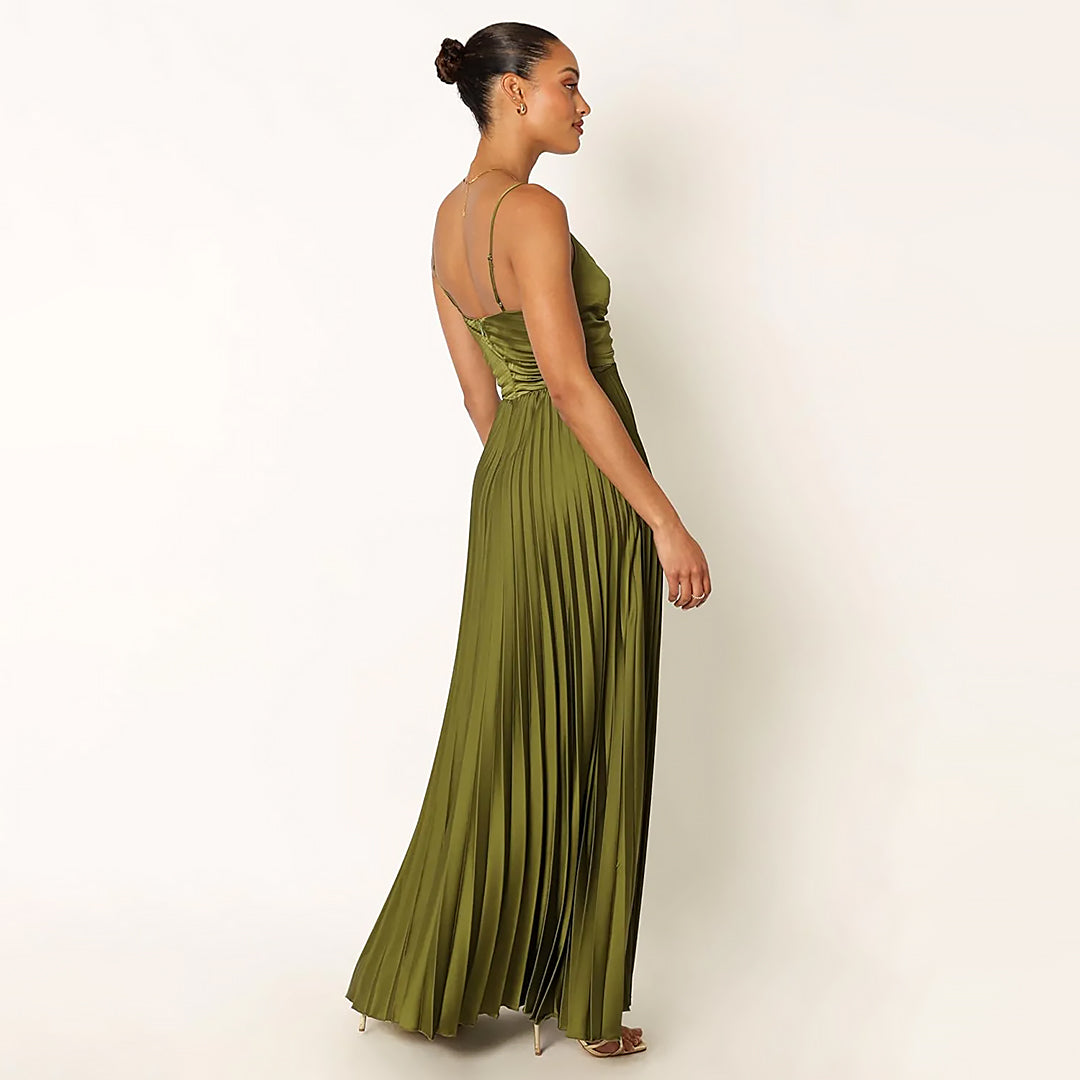 Arden | Women Pleated Maxi Dress | Adjustable Fit