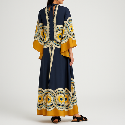 Matilda | Women’s Flowing Maxi Dress | Mosaic Print