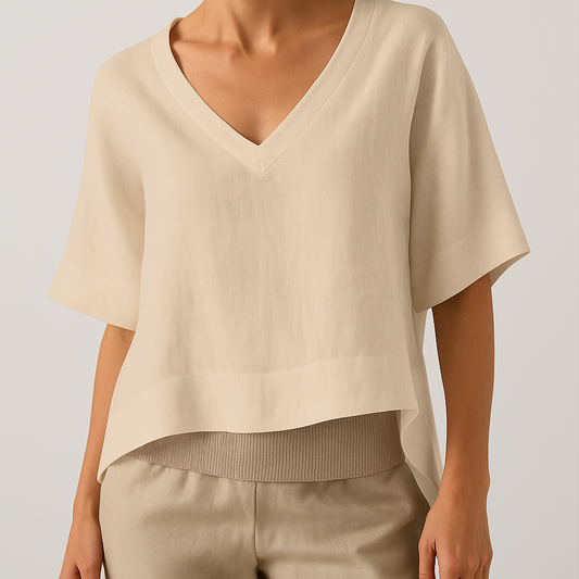 Tahlia | Women Loose V-Neck Tee | Relaxed Fit