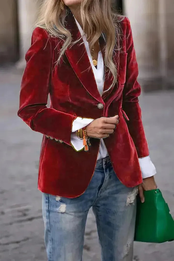 Remy | Women Velvet Tailored Blazer | Structured & Elegant