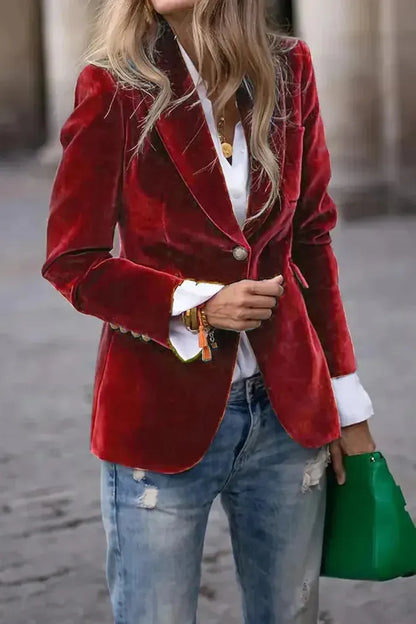 Remy | Women Velvet Tailored Blazer | Structured & Elegant