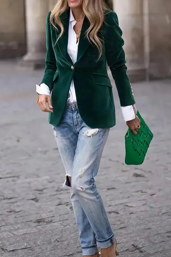 Remy | Women Velvet Tailored Blazer | Structured & Elegant