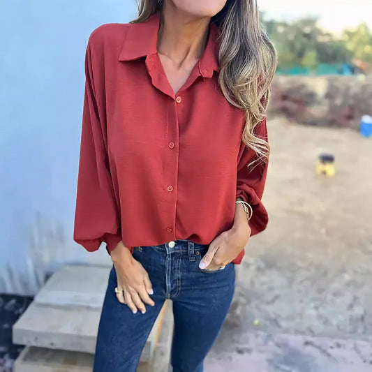 Leilani | Women’s Lightweight Button-Down Blouse | Oversized