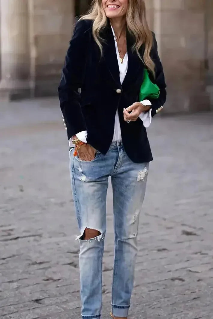 Remy | Women Velvet Tailored Blazer | Structured & Elegant